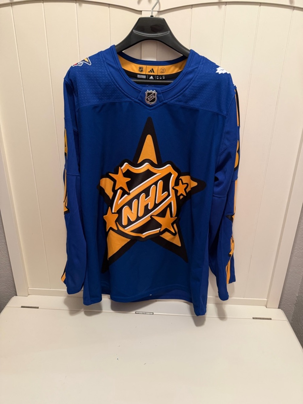 adidas Blue and Gold NHL Hockey Jersey Collar Detail